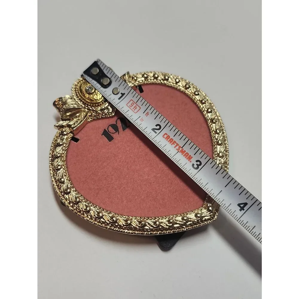 1928 Gold-Tone Heart Picture Frame